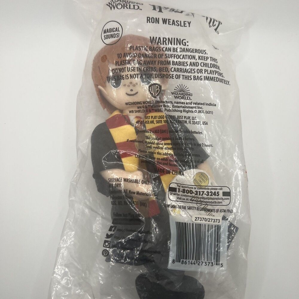 Harry Potter Wizarding World Spell Casting Wizards Ron Weasley 8inch Sound Plush